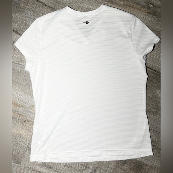 Adidas White V-Neck Performance Shirt - Women’s Size 14 - Picture 3 of 4